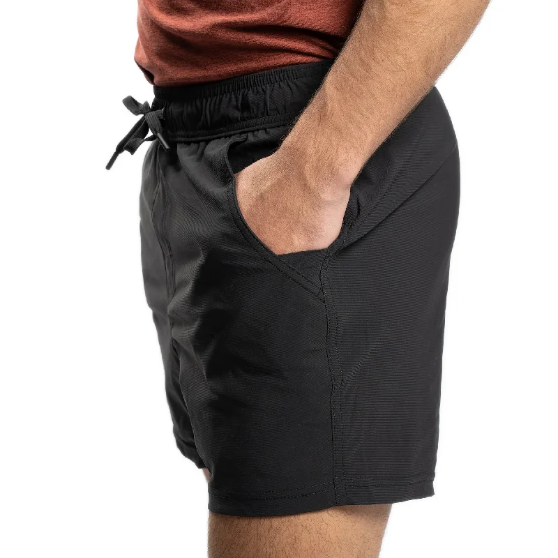 Men's cozy lined pants-Workout Shorts - Black