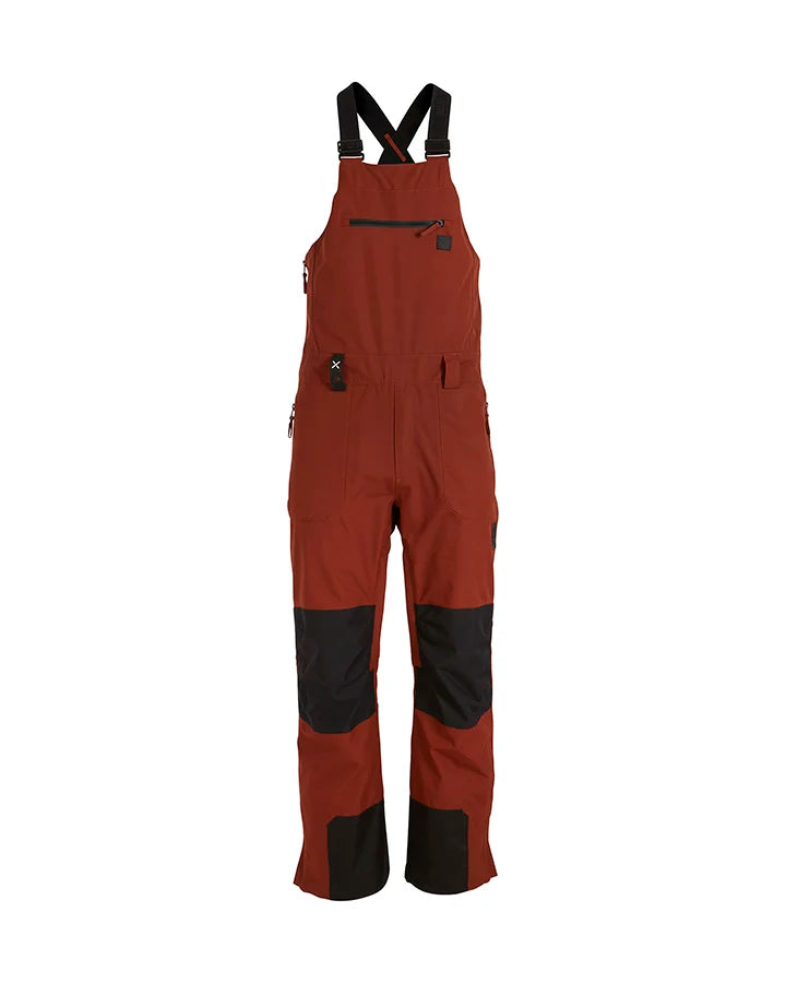 Men's lean slim track pants-XTM Fletcher Bib'n'Brace - Brick