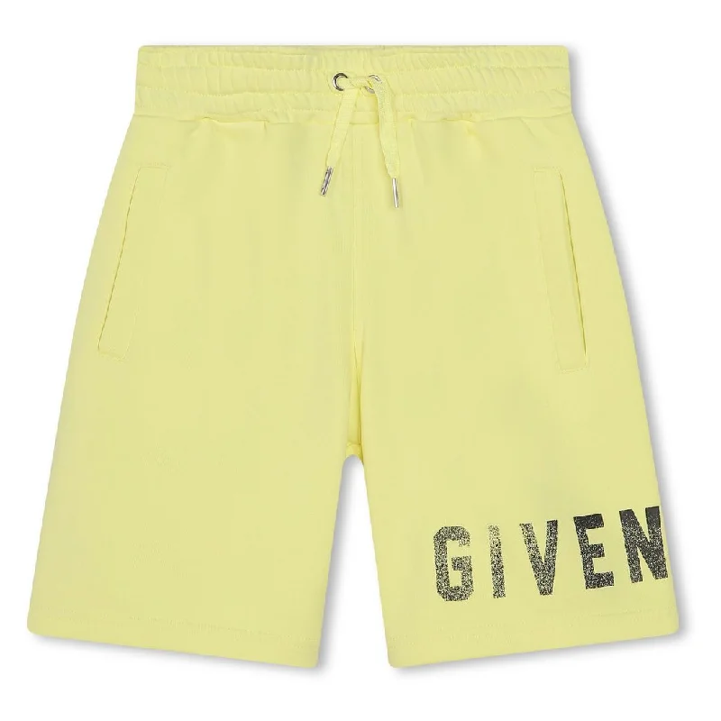 Men's loose 90s pants-Yellow 4G Logo Print Shorts